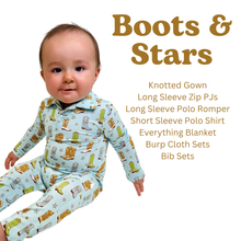 Load image into Gallery viewer, Cowboy Boots &amp; Stars Burp Cloth Sets