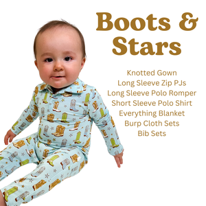 Cowboy Boots & Stars Burp Cloth Sets