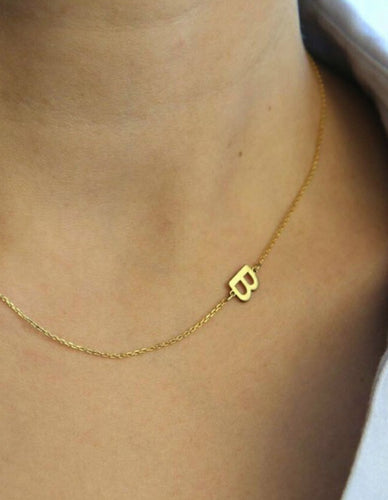 Gold Dainty Initial Necklace