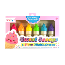 Load image into Gallery viewer, Sweet Scoops: Neon Highlighters - Strawberry Scent (Set of 6)