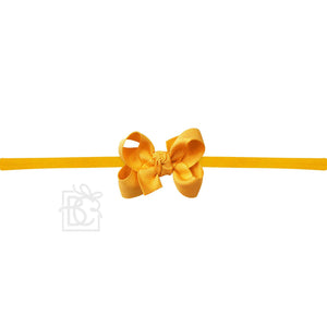 1/4" NYLON PANTYHOSE HEADBAND W/SIGNATURE GROSGRAIN BOW
