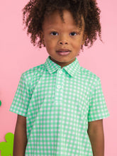 Load image into Gallery viewer, Boys Classic Spring Bud Gingham Knit Short Sleeve Performance Polo