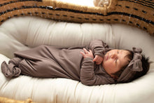 Load image into Gallery viewer, Cocoa Brown Ribbed Knotted Newborn Baby Gown sleepwear