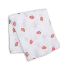 Load image into Gallery viewer, Muslin Cotton Swaddle Blanket - Large - Strawberries