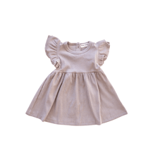 Load image into Gallery viewer, Organic Cotton Ruffle Dress | Mushroom