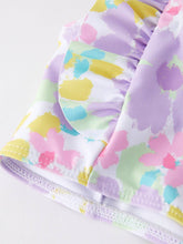 Load image into Gallery viewer, &quot;Purple Flowers&quot; Girls&#39; Boutique Swimsuit