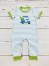 Load image into Gallery viewer, Golf Cart Appliqué Stripe Romper