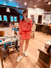 Load image into Gallery viewer, Gingham Print Cozy Oversized Top &amp; Skort Set