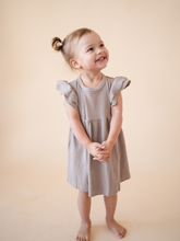 Load image into Gallery viewer, Organic Cotton Ruffle Dress | Mushroom