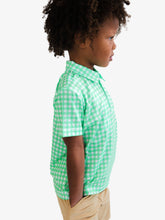 Load image into Gallery viewer, Boys Classic Spring Bud Gingham Knit Short Sleeve Performance Polo