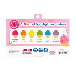 Sweet Scoops: Neon Highlighters - Strawberry Scent (Set of 6)