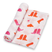 Load image into Gallery viewer, Life is Better in Pink Boots Baby Swaddle Blanket
