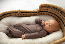 Load image into Gallery viewer, Cocoa Brown Ribbed Knotted Newborn Baby Gown sleepwear