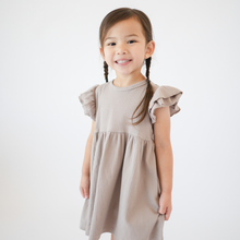 Load image into Gallery viewer, Organic Cotton Ruffle Dress | Mushroom