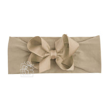 Load image into Gallery viewer, WIDE PANTYHOSE HEADBAND W/CLASSIC GROSGRAIN BOW