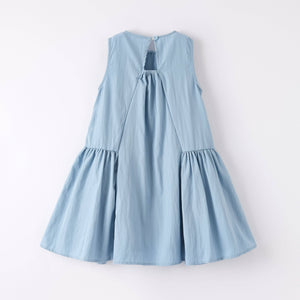 Girls' Blue Sleeveless Dress