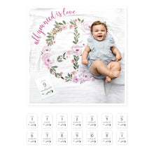 Load image into Gallery viewer, Baby&#39;s 1st Year Swaddle &amp; Milestone Cards - Love