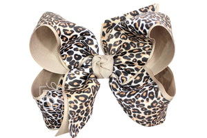 LAYERED LEOPARD BOW ON CLIP