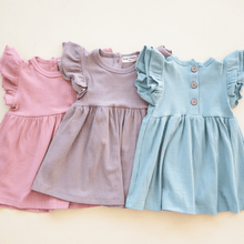 Load image into Gallery viewer, Organic Cotton Ruffle Dress | Mushroom