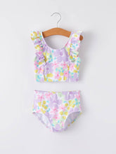 Load image into Gallery viewer, &quot;Purple Flowers&quot; Girls&#39; Boutique Swimsuit