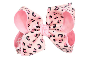 LAYERED LEOPARD BOW ON CLIP