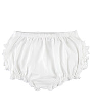 Load image into Gallery viewer, Baby Girls White Knit RuffleButt Bloomer