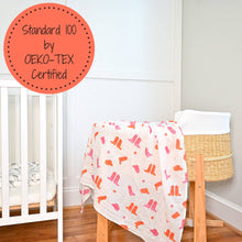 Load image into Gallery viewer, Life is Better in Pink Boots Baby Swaddle Blanket