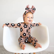 Load image into Gallery viewer, Coco RUFFLE ZIP Bamboo One Piece Flowers Baby Clothing