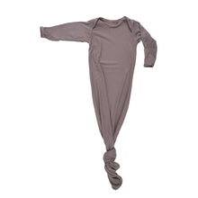 Load image into Gallery viewer, Cocoa Brown Ribbed Knotted Newborn Baby Gown sleepwear