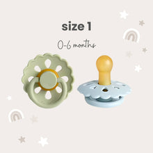Load image into Gallery viewer, Natural Latex Pacifiers - Size(0-6M) Sage &amp; Dusty Blue