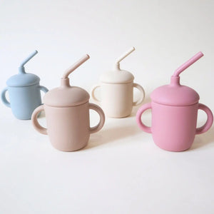 Sippy Cup with Straw, Spill-Proof & Anti-Stain - Almond