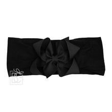 Load image into Gallery viewer, WIDE PANTYHOSE HEADBAND W/CLASSIC GROSGRAIN BOW