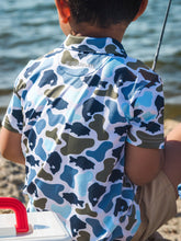 Load image into Gallery viewer, Boys Fish Camo Catch Knit Short Sleeve Performance Polo
