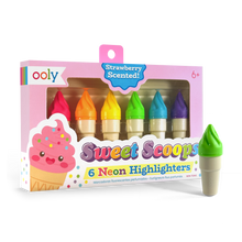 Load image into Gallery viewer, Sweet Scoops: Neon Highlighters - Strawberry Scent (Set of 6)