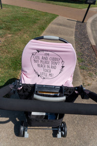 Pink No Touching Baby Car Seat Cover
