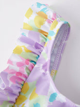 Load image into Gallery viewer, &quot;Purple Flowers&quot; Girls&#39; Boutique Swimsuit