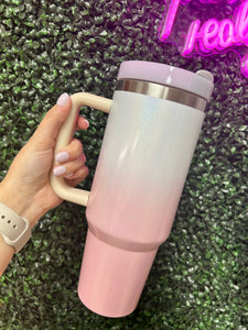 40oz Stainless Steel Tumbler- Pink Ombre