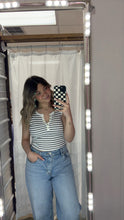 Load image into Gallery viewer, Henley Striped Top