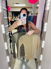Load image into Gallery viewer, Metallic Mesh Top- Chocolate