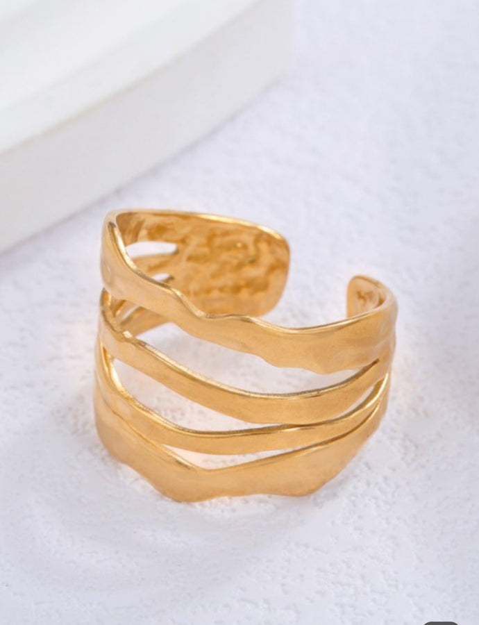 Gold Hammered Ring