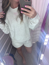 Load image into Gallery viewer, Ribbon Embroidered Sweatshirt Cozy Lounge Top