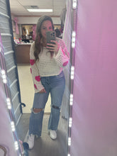 Load image into Gallery viewer, Knit Crop Heart Sweater
