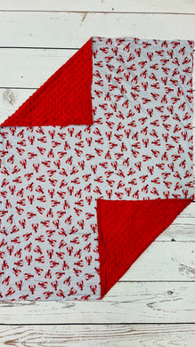 Red Minky Crawfish Blanket