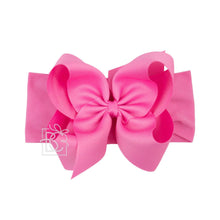 Load image into Gallery viewer, WIDE PANTYHOSE HEADBAND W/CLASSIC GROSGRAIN BOW