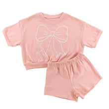 Load image into Gallery viewer, Pastel Pink Bow Shorts Set