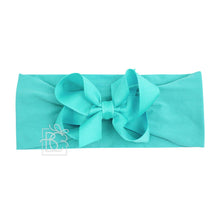 Load image into Gallery viewer, WIDE PANTYHOSE HEADBAND W/CLASSIC GROSGRAIN BOW