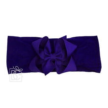 Load image into Gallery viewer, WIDE PANTYHOSE HEADBAND W/CLASSIC GROSGRAIN BOW