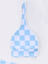 Load image into Gallery viewer, Blue Checkered Baby Knotted Gown