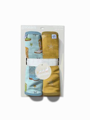 Cowboy Boots & Stars Burp Cloth Sets