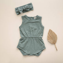 Load image into Gallery viewer, Organic Cotton Playsuit – Basil Green